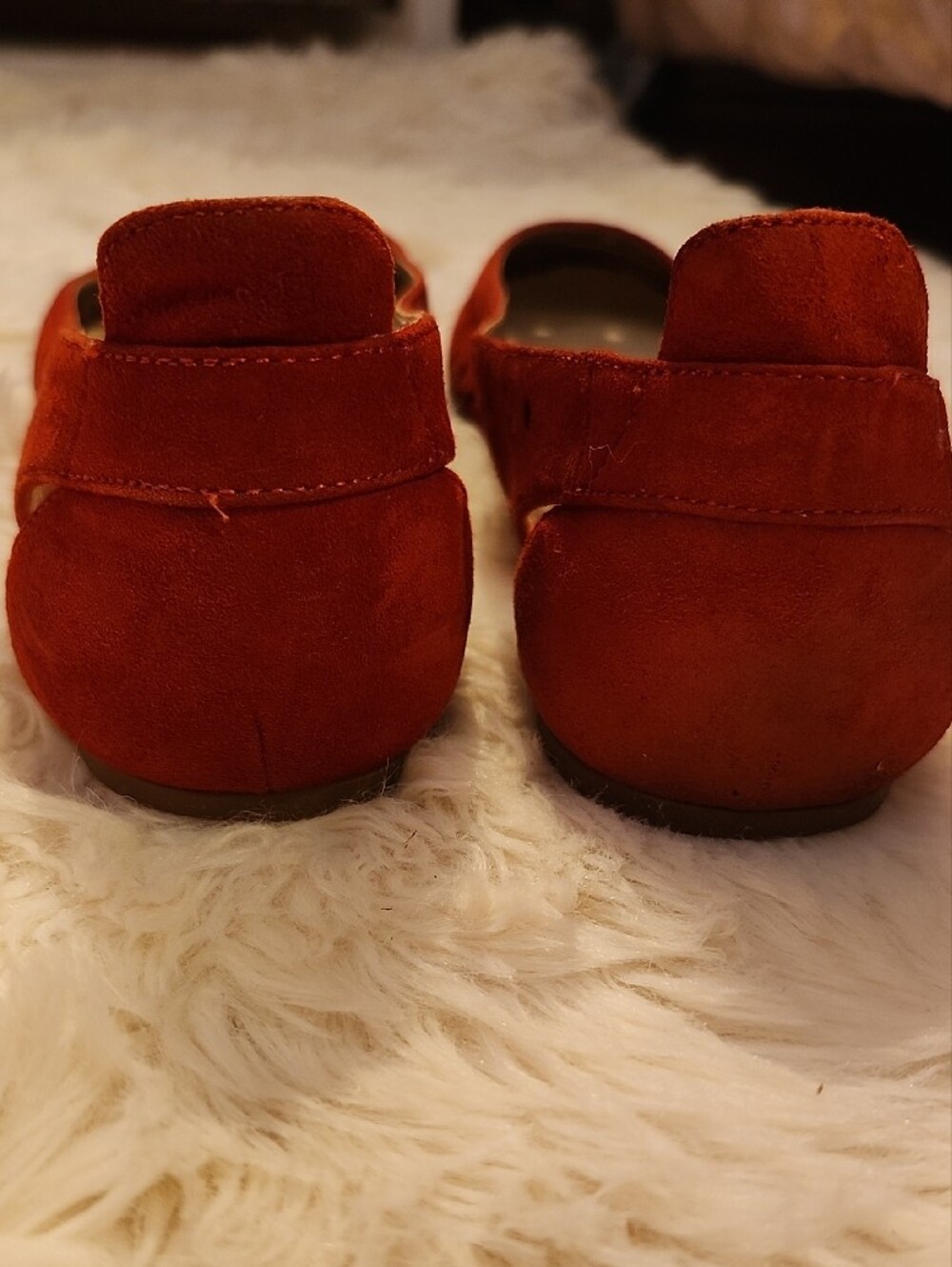 Nine West Red Suede Polka Dot Ballet Flats - Picture 3 of 11